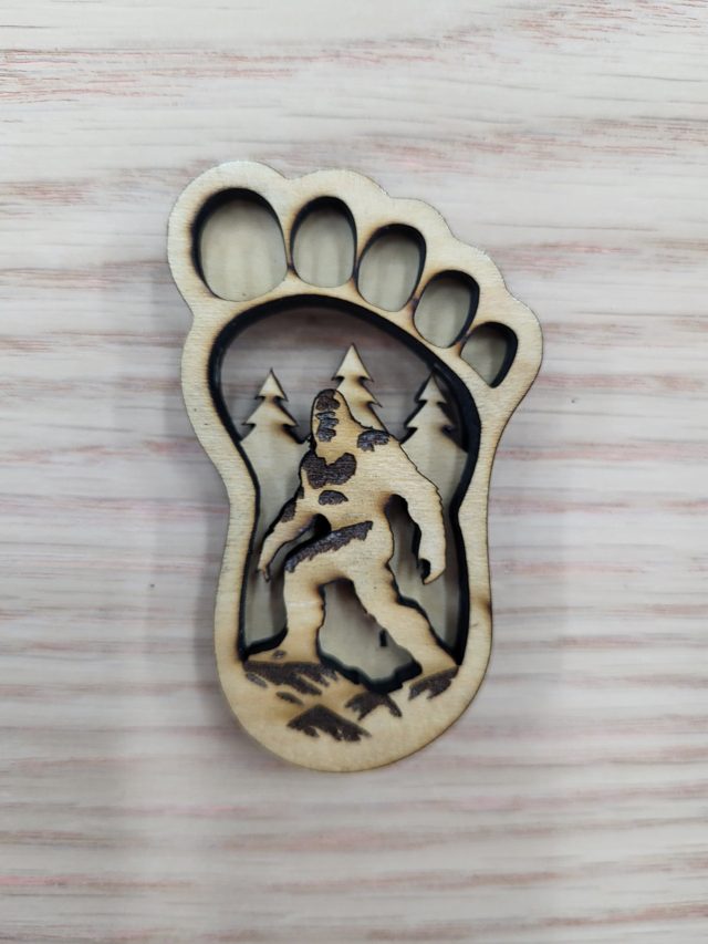 Bigfoot Walking, handmade wood piece by Silverado Wood Craft
