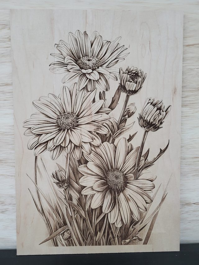 Summer Flowers, handmade wood piece by Silverado Wood Craft