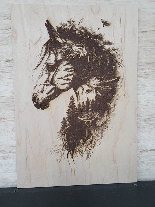 Two Horses in One, handmade wood piece by Silverado Wood Craft