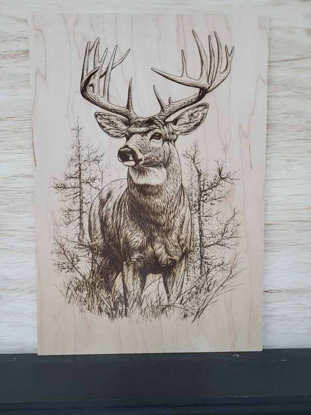 Whitetail Buck, handmade wood piece by Silverado Wood Craft
